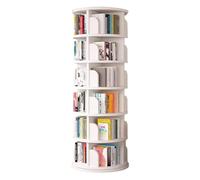 GHKFEJGDEN Scaffale per Libri Girevole a 5/6 Strati Libreria in Legno Scaffale Alto per Libri Moderno Espositore Girevole a 360 ° Scaffale da Pavimento (Color : White, Size : 50 * 194cm)