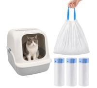 Ghligna 60 pezzi - Borsa da lettiera per gatti autopulente, con cordino | Durevoli, resistenti agli strappi, borsa per lettiera per gatti, sacco della spazzatura per gatti per Petkit Pura Max 2 e