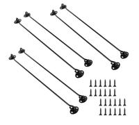 Ghligna 6PSC - Gancio per cancello in acciaio inox nero, 400 mm