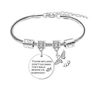 Ghloyza Braccialetto commemorativo con angelo custode per la perdita dei propri cari, regalo di simpatia per la perdita di madre e padre, regalo commemorativo