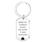 Ghloyza Drive regali di portachiavi sicuri regali di conducente divertenti regali divertenti per la sorella nuovi regali di pilota per la sorella amica guida con prudenza percusso
