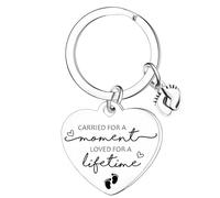 Ghloyza Portachiavi commemorativo per aborto spontaneo per donne trasportate per un momento, amato per una vita, regalo per madri e bambini, Argento, Etichettalia unica
