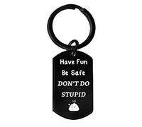 Ghloyza Portachiavi con scritta "Don't Do Stupid" per uomini, donne, figlia, figlio, regali da mamma, papà, laurea per lui, il suo autista, regalo di compleanno sicuro per adolescenti, ragazzi,