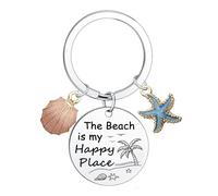 Ghloyza Regalo da spiaggia per donne e uomini, amanti della spiaggia, portachiavi con stella marina, regalo di compleanno e laurea per amanti della natura, donne amiche