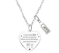 Ghloyza Regalo per donne e uomini, divertente collana per bere il gin amanti del gin regalo a tema gin regalo di compleanno di Natale per bevitore