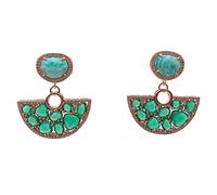 GHNQBAHID 13x35mm Green gold plated Stud Earrings Luxurious Style Exquisite Women Earring