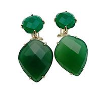 GHNQBAHID Green Agate Earrings For Women Long Drop Gemstones