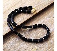 GHNQBAHID High End Stones Apatite Lariat Chokers Necklace Women Exquisite Beaded Simple Layers Necklace Jewelry Gifts(Black)