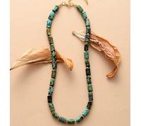 GHNQBAHID High End Stones Apatite Lariat Chokers Necklace Women Exquisite Beaded Simple Layers Necklace Jewelry Gifts(African Turquoise)