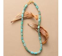 GHNQBAHID High End Stones Apatite Lariat Chokers Necklace Women Exquisite Beaded Simple Layers Necklace Jewelry Gifts(Amazonite)