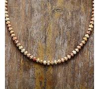 GHNQBAHID Simple Choker Necklaces Fashionable Women Beaded Collar Necklace Designer Jewelry(Jasper)