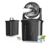 GHORA Ventilatore Nebulizzatore Portatile Vaporizzatore Acqua Rinfrescatore d'Aria, Serbatoio 9 Litri, Batteria 20000 mAh, Telecomando, 4 Velocità, 4 Modalità Nebulizzazione, Luci LED RGB