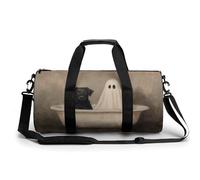 Ghost and Black Dog in a Bath Travel Gym Bag per donne uomini borsa da viaggio cilindrica borsone sport allenamento borsa con tracolla