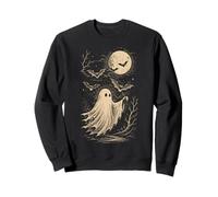 Ghost Bats Luna Spettrale Infestato Creepy Halloween Felpa