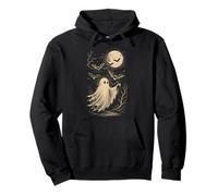 Ghost Bats Luna Spettrale Infestato Creepy Halloween Felpa con Cappuccio