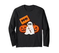 Ghost Boo Halloween Zucca Jack O Lanterna Spooky Stagione Maglia a Manica