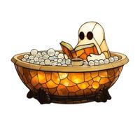 Ghost Bubble Bath Lamp - Cute Resin Ghost Night Light | Halloween Reading Bedside Lamp | Aesthetic Halloween Decor for Kids Room, Novelty Ambient Light for Party, Spooky Indoor Lighting