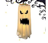 Ghost Candy Bowl, Halloween LED Decor, Holiday Stand with Front Door Display, Spooky Yard Patio Courtyard Ornament, Fun Party Apartment Office Accessory, Premium Seasonal Home Garden Decoration Black