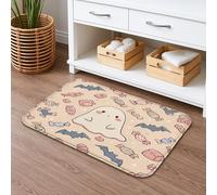 Ghost Candy Tappetino da bagno ad asciugatura rapida, motivo pipistrello e caramelle di Halloween, assorbente, antiscivolo, divertente, in memory foam, lavabile, tappeto da bagno decorativo, 40,6 x 61