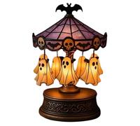 Ghost Carousel - Halloween Night Light | Vintage Ghost Carousel Lamp | Rotating Light Halloween | Floating Ghosting Party Supplies for Kitchen Home | Apartment Study Dorm Living Room