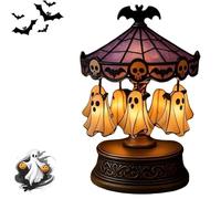 Ghost Carousel Light, Halloween Specter Carousel Light, Spooky Rechargeable Ghost, Halloween Party or Gift, for Bedroom Home Kitchen Mantel Tabletop (ghost A)