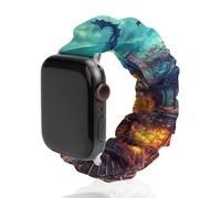 Ghost Castles - Cinturino elastico di ricambio morbido elastico compatibile con Apple Watch, 38mm/40mm, Acciaio inossidabile, Nessuna pietra preziosa