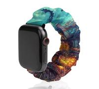 Ghost Castles - Cinturino elastico di ricambio morbido elastico compatibile con Apple Watch, 38mm/40mm, Acciaio inossidabile, Nessuna pietra preziosa
