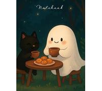 Ghost & Cat Journal - Cute Spooky Kawaii Notebook in Graph Paper | Large 8.25” x 11”, 120 Pages, Squared: Adorable spooky-cute notebook with cozy ... sketching, math, or bullet journaling.