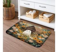 Ghost Cottage Tappetino da bagno floreale ad asciugatura rapida, tappetino da doccia assorbente, antiscivolo, in flanella autunnale, lavabile, per bagno, WC, decorativo, 40,6 x 61 cm