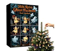 Ghost Countdown Calendar 24Pcs 2D Acrylic Ghost Ornament Countdown Calendar
