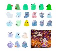 Ghost Countdown Calendar - Halloween Figurine Set Glowing Haunted Decor | Conde alla rovescia stagionale spaventoso Ornamenti a tema fantasmi spaventosi, visualizzazione divertente con figure