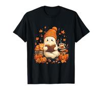 Ghost Cozy Reading Book Autunno Carino Halloween Costume Maglietta
