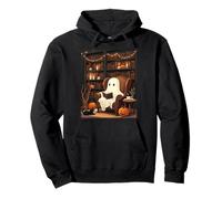 Ghost Cozy Reading Bookworm Library Costume di Halloween Felpa con Cappuccio