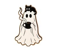 Ghost Decor Cute Holiday Ghost - Holding Coffee Figurines Sign Halloween