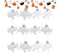 Ghost Decor - Flying Ghost Ornament Set, 12 pezzi Polyester Halloween Decorations 8.66x5.51in | Indoor Outdoor Yard Patio Lawn Party Porch Photo Prop Festive Spooky Halloween