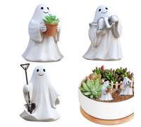 Ghost Decor - Garden Ghost Set Decorations | Halloween Ghost Figurine | Cute Figurine Ghost Desk Decor | 3 pezzi resin Halloween Decorations For Indoor Outdoor Lawn Living Room Bedroom Planter