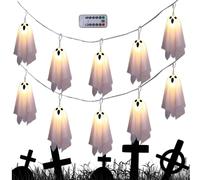Ghost Decor - Halloween String Lights, Halloween Ghost Lights Outdoor Decor, 10 Pieces 8 Modes Ambient Lighting For Home Outdoor Patio Porch Yard Garden Tree Living Room Bedroom Party