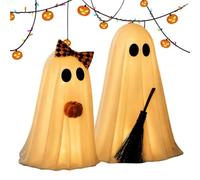 Ghost Decor, Pumpkin Halloween Glow Figure, Cute Tabletop Holiday Ornament