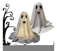 Ghost Decorations, Lighted Ornaments, 19.69x23.62 Inches, Built in Led Accent Aesthetic, Ghost Display for Indoor, Mantel, Fireplace, Bedroom, Bathroom, Outdoor and Halloween