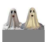 Ghost Decorations Set, Cute LED Decor, Built-In Light Feature, Aesthetic Ornament Design, Ideal for Indoor Mantels, Bedroom Ambiance, Fireplace Accents, Great for Bathroom and Outdoor Display
