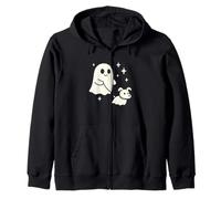 Ghost Dog Walker Fantasma di Halloween Felpa con Cappuccio