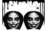Ghost Face Headrest Covers - 2 Piece Halloween Print Elastic Car Seat Prote