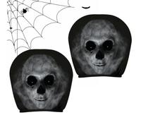 Ghost Face Headrest Covers, 2Pcs Car Protectors, Elastic Vehicle Covers