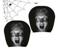 Ghost Face Headrest Covers, 2Pcs Car Protectors, Elastic Vehicle Covers