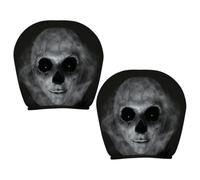 Ghost Face Headrest Covers - Elastic Vehicle Protector, Reusable Set