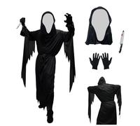 Ghost Face Scream Costume,Costume Ghostface per Adulti,Scream Ghostface Costume di Halloween,con Coltello Giocattolo e Maschera,per Carnevale Cosplay Feste (M)