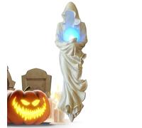 Ghost Figurine, Halloween Hugging Lamp Statue, Resin Gothic Ornament, White Light, Blue Light, for Mantel Shelf Desk, Kids Teens Adults Room Décor Use Appeal Fits Suitable Haunted House Settings