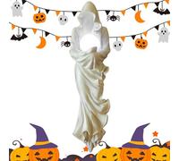 Ghost Figurine, Halloween Hugging Lamp Statue, Resin Gothic Ornament, White Light, Blue Light, for Mantel Shelf Desk, Kids Teens Adults Room Décor Use Appeal Fits Suitable Haunted House Settings