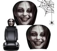 Ghost Headrest Covers | 2 Pieces Horror Spooky Automotive Accessories |