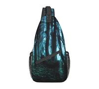 Ghost Hid Behind the Trees Happy Halloween Sling Bag, zaino a tracolla zaino a tracolla causale zaino a tracolla per donna uomo escursionismo viaggio